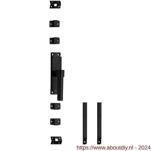Intersteel Living 5620 set kruk-espagnolet rechts L-recht met stangenset 2x 1245 mm RVS zwart - A26010122 - afbeelding 1