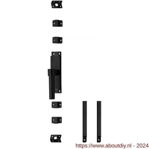 Intersteel Living 5620 set kruk-espagnolet links L-recht met stangenset 2x 1245 mm RVS zwart - A26010123 - afbeelding 1