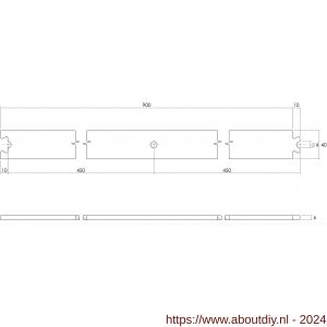 Intersteel Living 4501 tussenrail 90 cm voor schuifdeursysteem inclusief bevestigingsset antiek finish - A26008371 - afbeelding 2