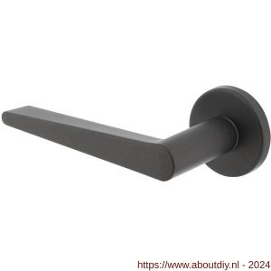 Intersteel 0465 gatdeel deurkruk links Tiga met geveerde kunststof rozet met nokken diameter 50x7 mm grijs - A26010345 - afbeelding 1
