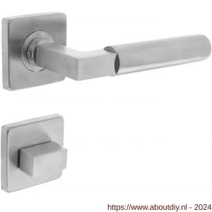 Intersteel Essentials 0378 deurkruk 0378 Bau-stil op rozet vierkant staal met 7 mm nok met WC 8 mm RVS - A26005253 - afbeelding 1