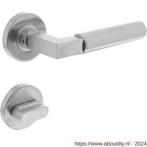 Intersteel Essentials 0379 deurkruk 0379 Bau-stil op rozet rond staal met 7 mm nok met WC 8 mm RVS - A26005259 - afbeelding 1