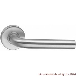 Intersteel Living 0570 deurkruk recht op rozet met ring met veer RVS - A26000463 - afbeelding 1