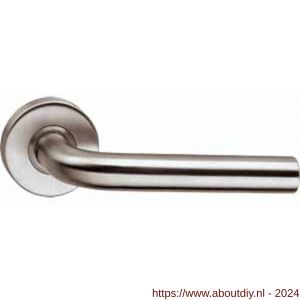 Intersteel Living 0570 gatdeel deurkruk recht op rozet met ring met veer RVS - A26000740 - afbeelding 1