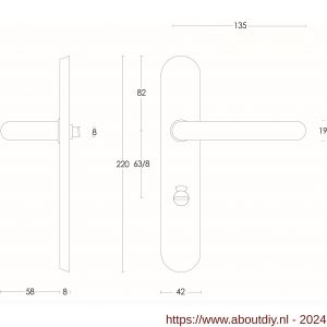 Intersteel Essentials 0576 deurkruk Rond diameter 19 mm verdekt WC 63/8 mm RVS - A26001942 - afbeelding 2