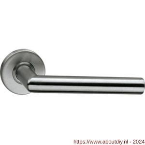 Intersteel Living 0583 gatdeel deurkruk Hoek 90 graden op rozet met ring met veer RVS - A26000745 - afbeelding 1