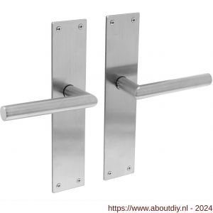 Intersteel Essentials 0583 deurkruk recht Hoek 90 graden met schild 250x55x2 mm blind RVS - A26008401 - afbeelding 1