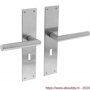 Intersteel Essentials 0583 deurkruk recht Hoek 90 graden met schild 250x55x2 mm sleutelgat 56 mm RVS - A26008402 - afbeelding 1
