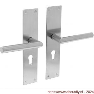 Intersteel Essentials 0583 deurkruk recht Hoek 90 graden met schild 250x55x2 mm profielcilindergat 55 mm RVS - A26008404 - afbeelding 1