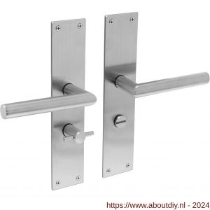 Intersteel Essentials 0583 deurkruk recht Hoek 90 graden met schild 250x55x2 mm WC 63/8 RVS - A26008406 - afbeelding 1