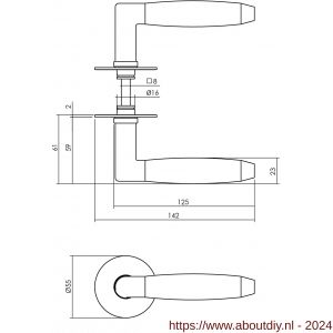 Intersteel Living 0631 deurkruk Combinatie RVS-zwart met rozet zelfklevend diameter 55x2 mm RVS - A26010126 - afbeelding 2