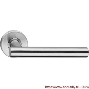 Intersteel Living 0634 deurkruk Staf lang op rozet met ring met veer RVS - A26000509 - afbeelding 1