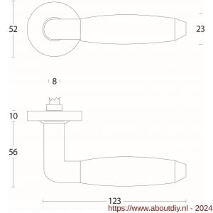 Intersteel Living 0640 deurkruk Combinatie op rozet met ring met veer RVS-zwart - A26007346 - afbeelding 2