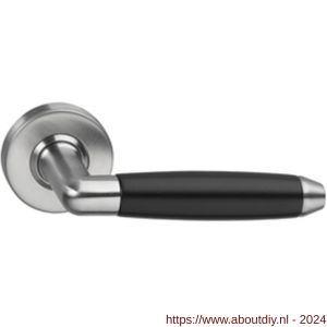 Intersteel Living 0640 gatdeel deurkruk Combinatie op rozet met ring met veer RVS-zwart - A26001493 - afbeelding 1