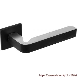 Intersteel Exclusives 0721 deurkruk Moors nummer 3 met vierkante rozet 50x50x5 mm geveerd RVS-zwart - A26008425 - afbeelding 1