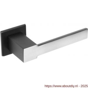 Intersteel Exclusives 0725 deurkruk Moors nummer 5 met vierkante rozet 50x50x5 mm geveerd RVS-zwart - A26008429 - afbeelding 1