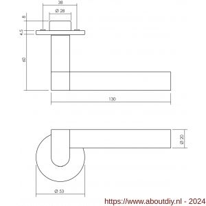 Intersteel Exclusives 0730 deurkruk Munnikhof Dock Solid met ronde rozet diameter 52x5 mm geveerd RVS - A26008434 - afbeelding 2