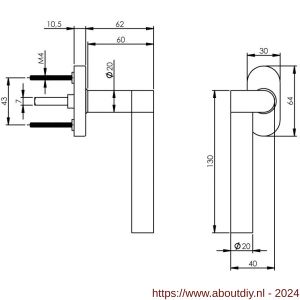 Intersteel Exclusives 0730 raamkruk links Munnikhof Dock Solid met ovale rozet RVS - A26005411 - afbeelding 2