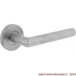 Intersteel Essentials 1012 deurkruk Hoek 90 graden op geveerde kunststof rozet met nokken diameter 55x8 mm RVS EN1906/3 - A26005482 - afbeelding 1