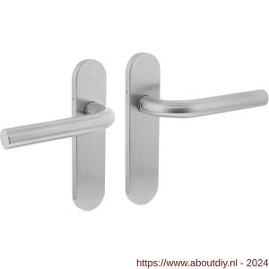 Intersteel Essentials 1226 deurkruk Recht basic op ovaal schild verdekt 170x40 mm blind RVS geborsteld - A26008455 - afbeelding 1