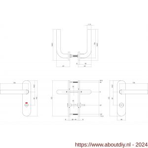 Intersteel Essentials 1226 deurkruk Recht basic op ovaal schild verdekt 170x40 mm WC 63/8 mm RVS geborsteld - A26008456 - afbeelding 2