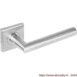 Intersteel Essentials 1242 deurkruk rechte Hoek 90 graden op rozet vierkant dubbel geveerd RVS - A26000606 - afbeelding 1