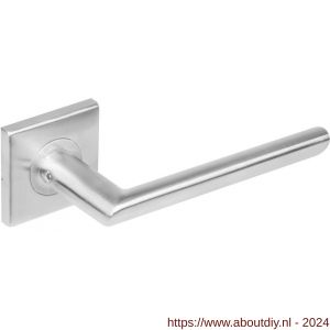 Intersteel Essentials 1243 deurkruk ovaal Hoek 90 graden op rozet vierkant dubbel geveerd RVS - A26000608 - afbeelding 1