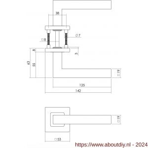 Intersteel Living 1249 deurkruk Vierkant op rozet vierkant met WC 8 mm RVS - A26007352 - afbeelding 2