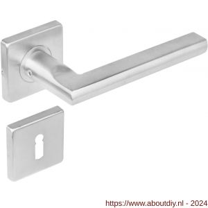 Intersteel Living 1252 deurkruk Hoek 90 graden plat op rozet vierkant met sleutelplaatje RVS - A26005559 - afbeelding 1