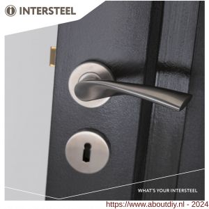 Intersteel Essentials 1279 deurkruk Vlinder op geveerde stalen rozet met nokken diameter 53x8 mm RVS EN 1906/4 - A26000620 - afbeelding 3