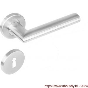 Intersteel Essentials 1283 deurkruk Girona op rond rozet staal met 7 mm nok met sleutelgat plaatje RVS - A26008492 - afbeelding 1