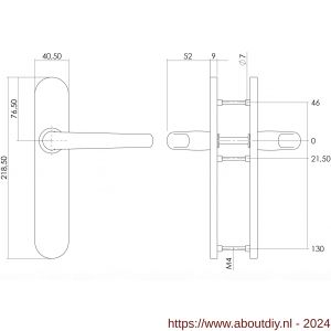 Intersteel Essentials 1294 deurkruk Sabel op verdekt schild blind met nokken 7 mm RVS EN 1906/4 - A26001769 - afbeelding 2