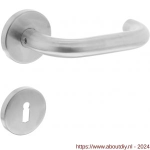 Intersteel Essentials 1315 deurkruk Rond op rozet 55 mm plus 7 mm nokken met sleutelgat plaatje RVS EN 1906/4 - A26005708 - afbeelding 1