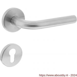 Intersteel Essentials 1316 deurkruk Recht op rozet 55 mm plus 7 mm nokken met profielcilindergat plaatje RVS EN 1906/4 - A26005713 - afbeelding 1