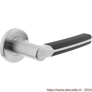 Intersteel Essentials 1323 gatdeel deurkruk links Elegant Fusion op rozet diameter 55 mm EN 1906/4 RVS geborsteld - A26006841 - afbeelding 1