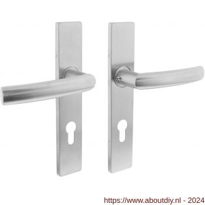 Intersteel Essentials 1327 deurkruk Blok op verdekt schild rechthoek profielcilinder 72 mm met nokken 7 mm RVS EN 1906/4 - A26005741 - afbeelding 1