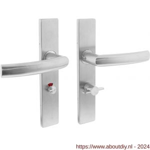 Intersteel Essentials 1327 deurkruk Blok op verdekt schild rechthoek WC 63/8 mm met nokken 7 mm RVS EN 1906/4 - A26005742 - afbeelding 1