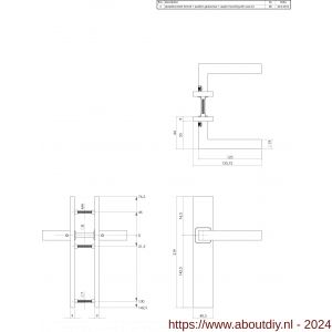 Intersteel Essentials 1337 deurkruk Vierkant op verdekt schild rechthoek blind met nokken 7 mm RVS EN 1906/4 - A26005756 - afbeelding 2