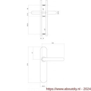 Intersteel Essentials 1395 deurkruk rond op verdekt schild blind met nokken 7 mm EN 1906 groot krukgat - A26008523 - afbeelding 2