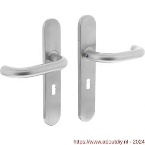 Intersteel Essentials 1395 deurkruk rond op verdekt schild sleutelgat 56 mm met nokken 7 mm EN 1906 groot krukgat - A26007040 - afbeelding 1