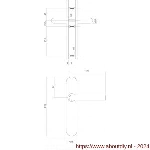 Intersteel Essentials 1396 deurkruk recht op verdekt schild blind met nokken 7 mm EN 1906 groot krukgat - A26007047 - afbeelding 2