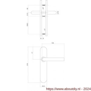 Intersteel Essentials 1397 deurkruk Hoek 90 op verdekt schild blind met nokken 7 mm EN 1906 groot krukgat - A26007053 - afbeelding 2