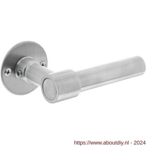 Intersteel Living 1670 deurkruk L/L-model recht met ronde platte rozet 50x2 mm RVS geborsteld - A26007347 - afbeelding 1