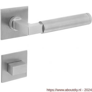 Intersteel Essentials 1849 deurkruk Baustil vastdraaibaar geveerd op vierkante magneet rozet met WC 7 mm RVS - A26008537 - afbeelding 1