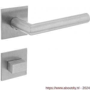 Intersteel Essentials 1850 deurkruk Hoek 90 graden vastdraaibaar geveerd op vierkante magneet rozet met WC 7 mm RVS - A26008540 - afbeelding 1