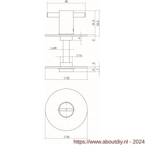 Intersteel Living 3403 WC sluiting 5 mm renovatie zelfklevend diameter 55x2 mm RVS - A26006853 - afbeelding 2