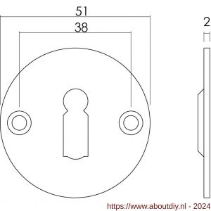 Intersteel Living 3409 sleutelplaatje diameter 50x2 mm RVS - A26002617 - afbeelding 2