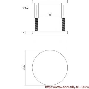 Intersteel 3467 afdekplaatje staal verdekt diameter 50x4 mm RVS - A26002298 - afbeelding 2