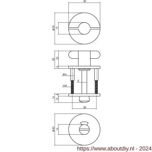 Intersteel Essentials 3467 WC-sluiting 8 mm staal verdekt diameter 50x4 mm RVS - A26002764 - afbeelding 2
