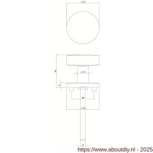 Intersteel Living 3945 knop centrisch vast op rozet EN 1906/4 - A26006040 - afbeelding 2